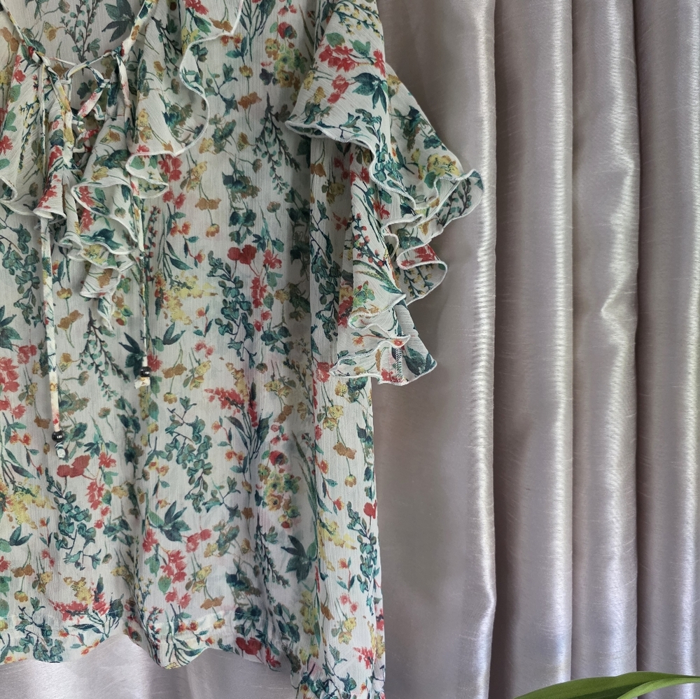 Jessica Simpson Floral Ruffle Blouse - Multicolor - Picture 4 of 4